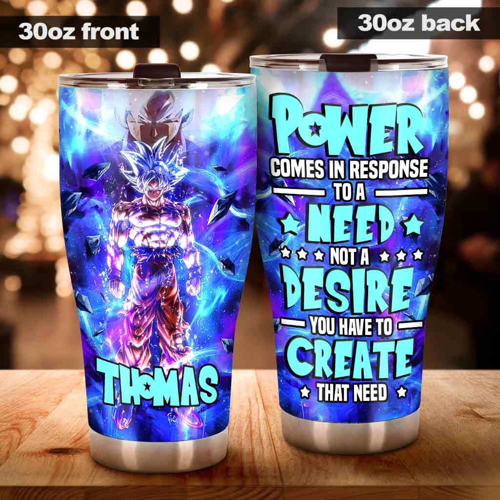 Power Comes In - Personalized Seven Balls Tumbler