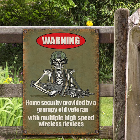 Home security  - Veteran Rectangle Metal Sign