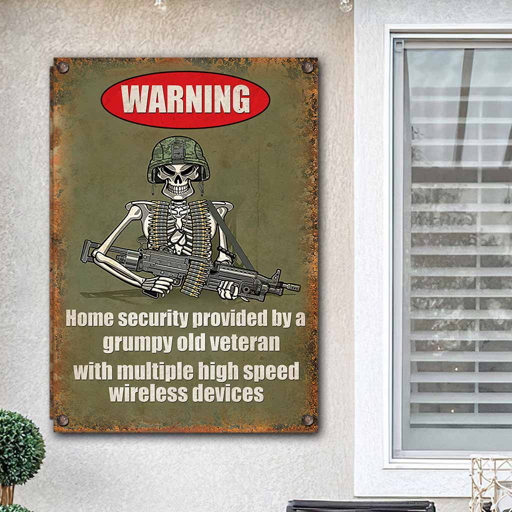 Home security  - Veteran Rectangle Metal Sign