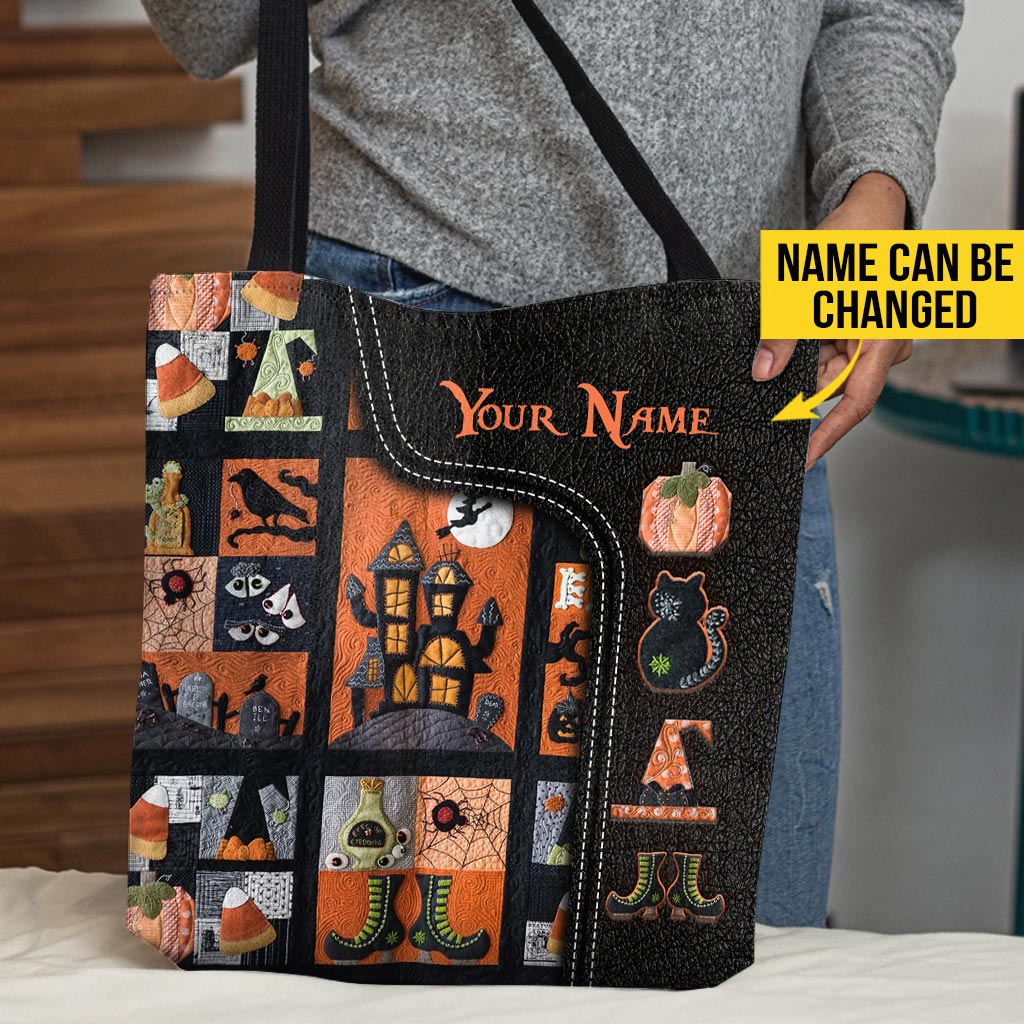 My Broom Broke So Now I Quilt Halloween Personalized Tote Bag