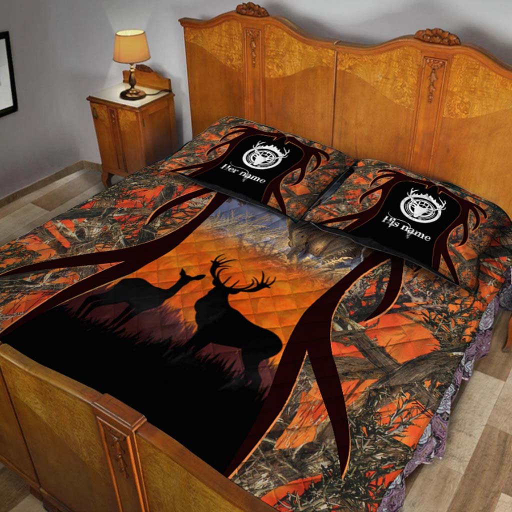 Hunting Couple - Personalized  Quilt Set