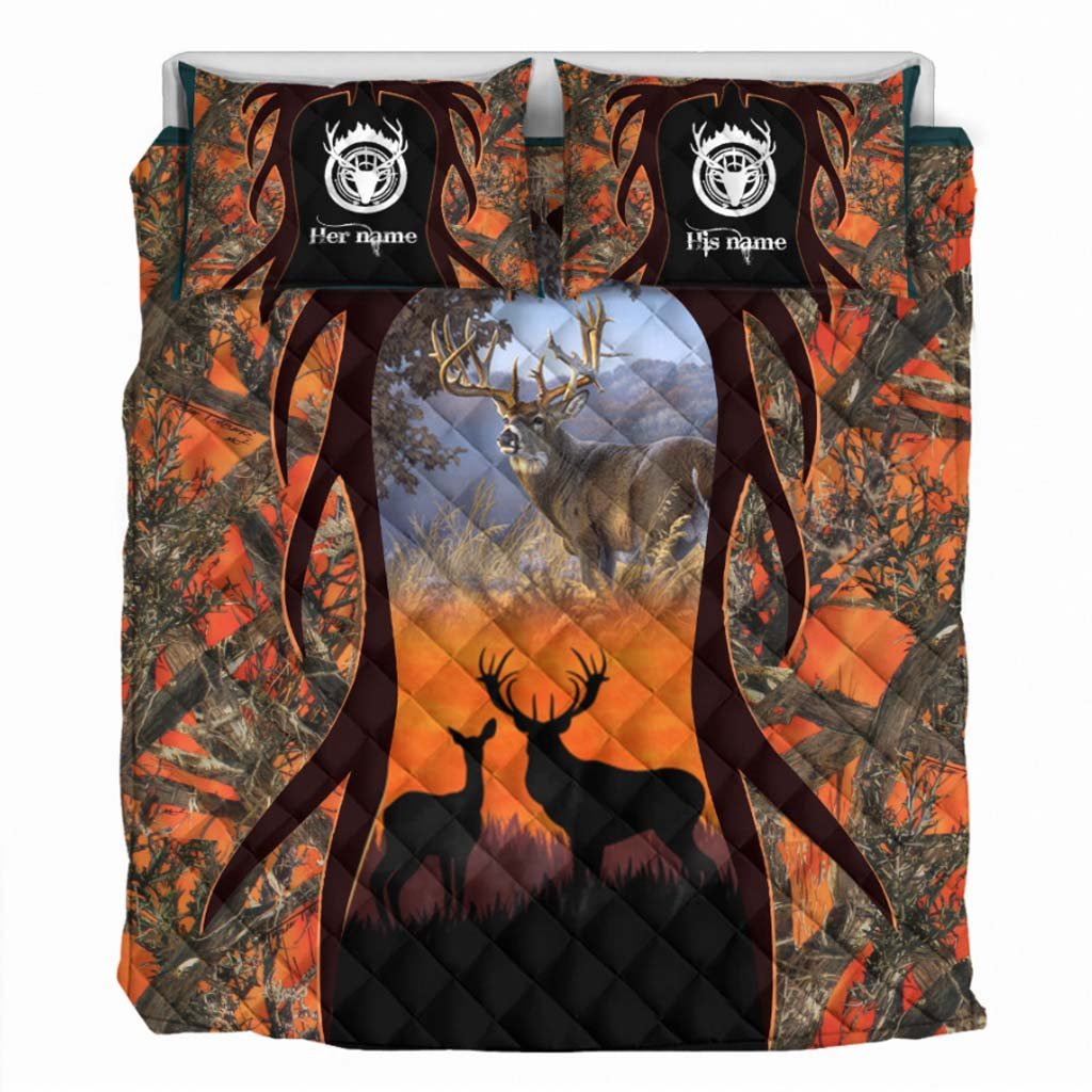 Hunting Couple - Personalized  Quilt Set