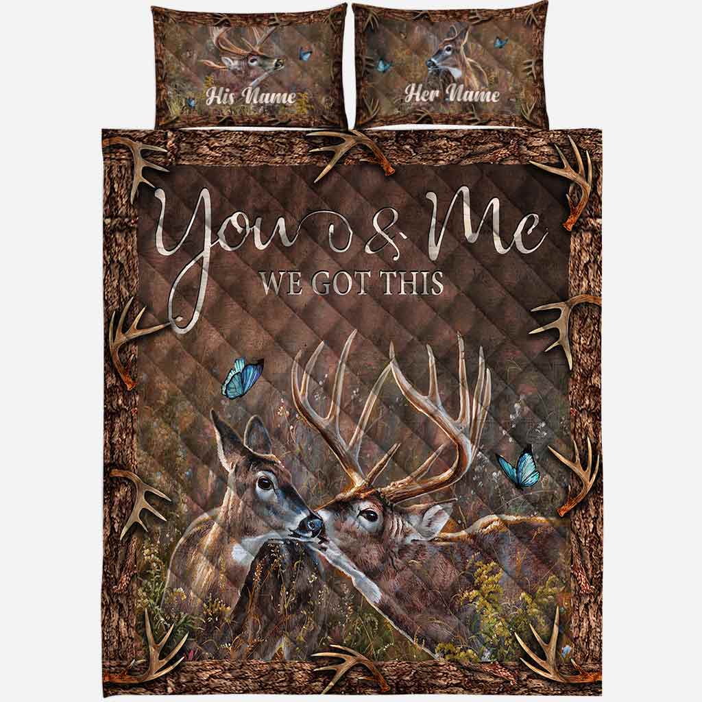 Hunting Couple - Personalized Quilt Set