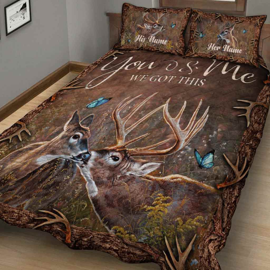 Hunting Couple - Personalized Quilt Set