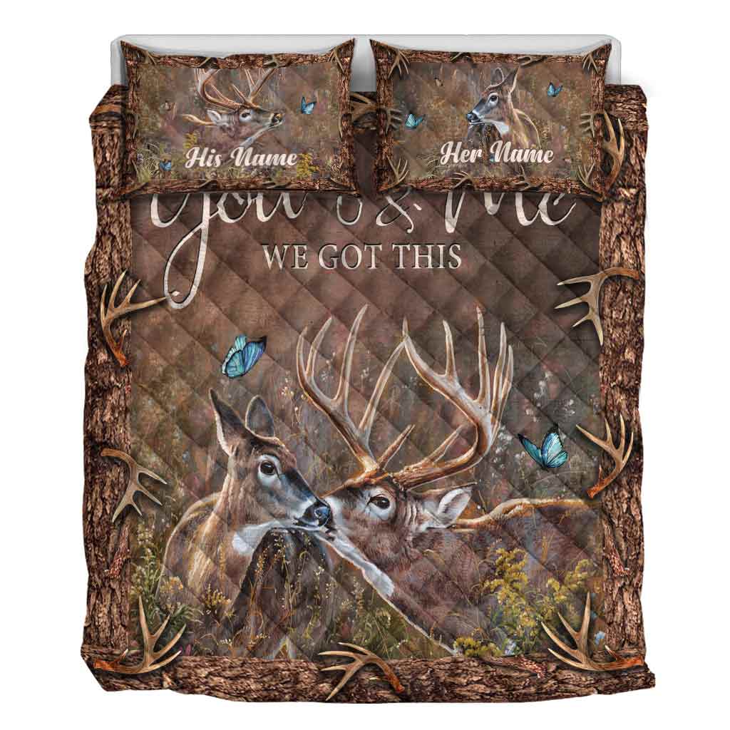 Hunting Couple - Personalized Quilt Set