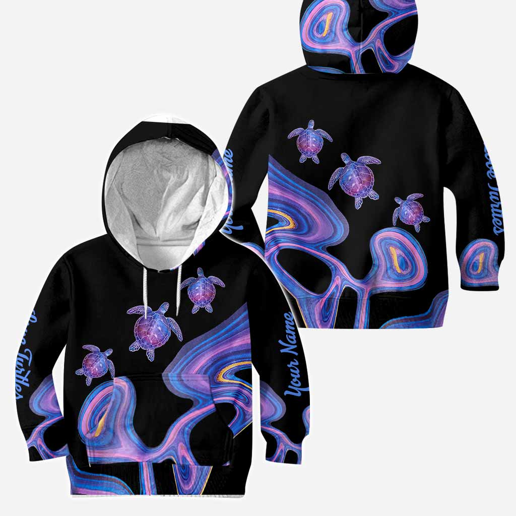 Love Turtles Free Line Hologram - Personalized Turtle Hoodie and Leggings