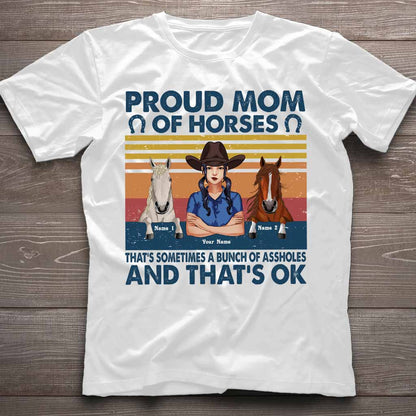 Proud Mom Of A Horse - Personalized T-shirt and Hoodie