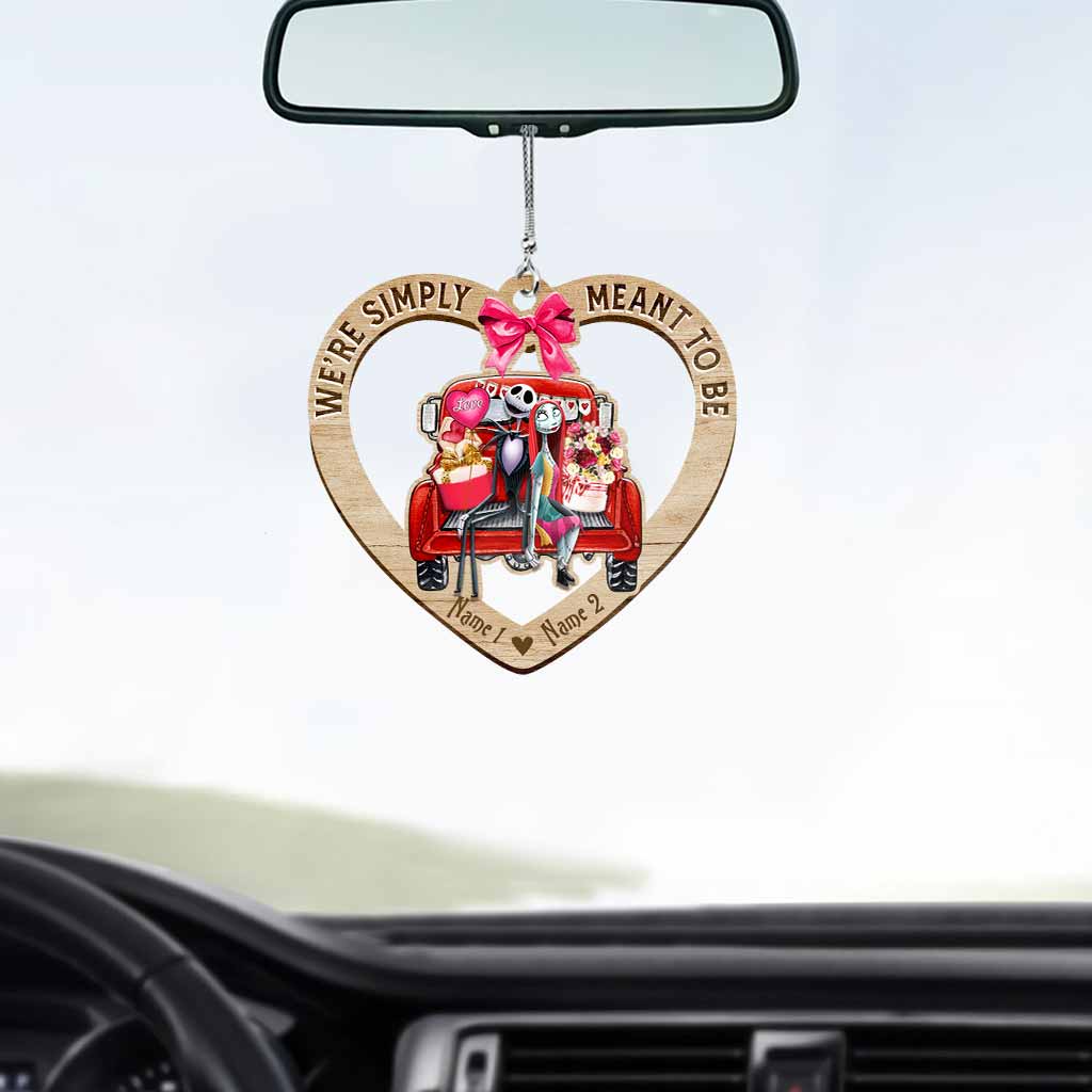 We're Simply Meant To Be - Personalized Nightmare Couple Car Ornament (Printed On Both Sides)