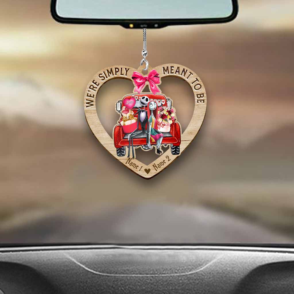 We're Simply Meant To Be - Personalized Nightmare Couple Car Ornament (Printed On Both Sides)