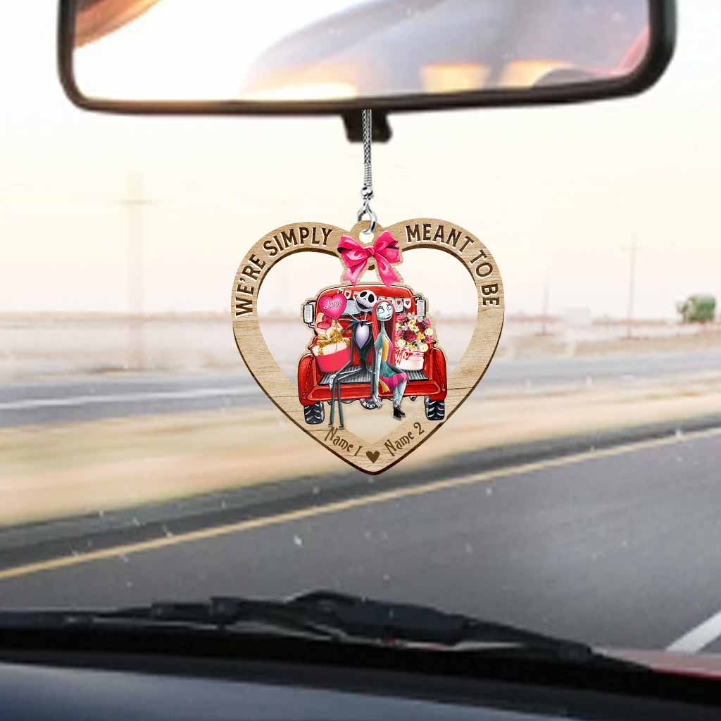 We're Simply Meant To Be - Personalized Nightmare Couple Car Ornament (Printed On Both Sides)