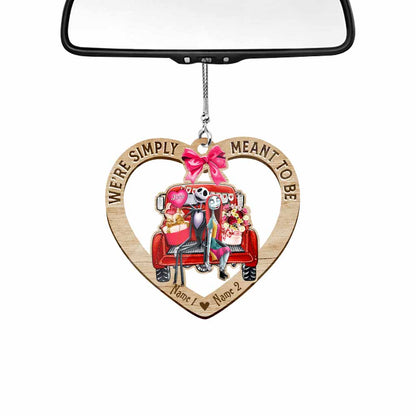 We're Simply Meant To Be - Personalized Nightmare Couple Car Ornament (Printed On Both Sides)