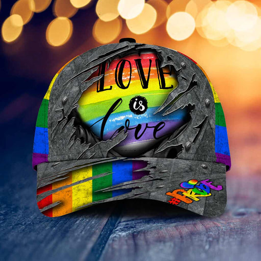 Love Is Love Cap With Printed Vent Holes - LGBT Support Cap