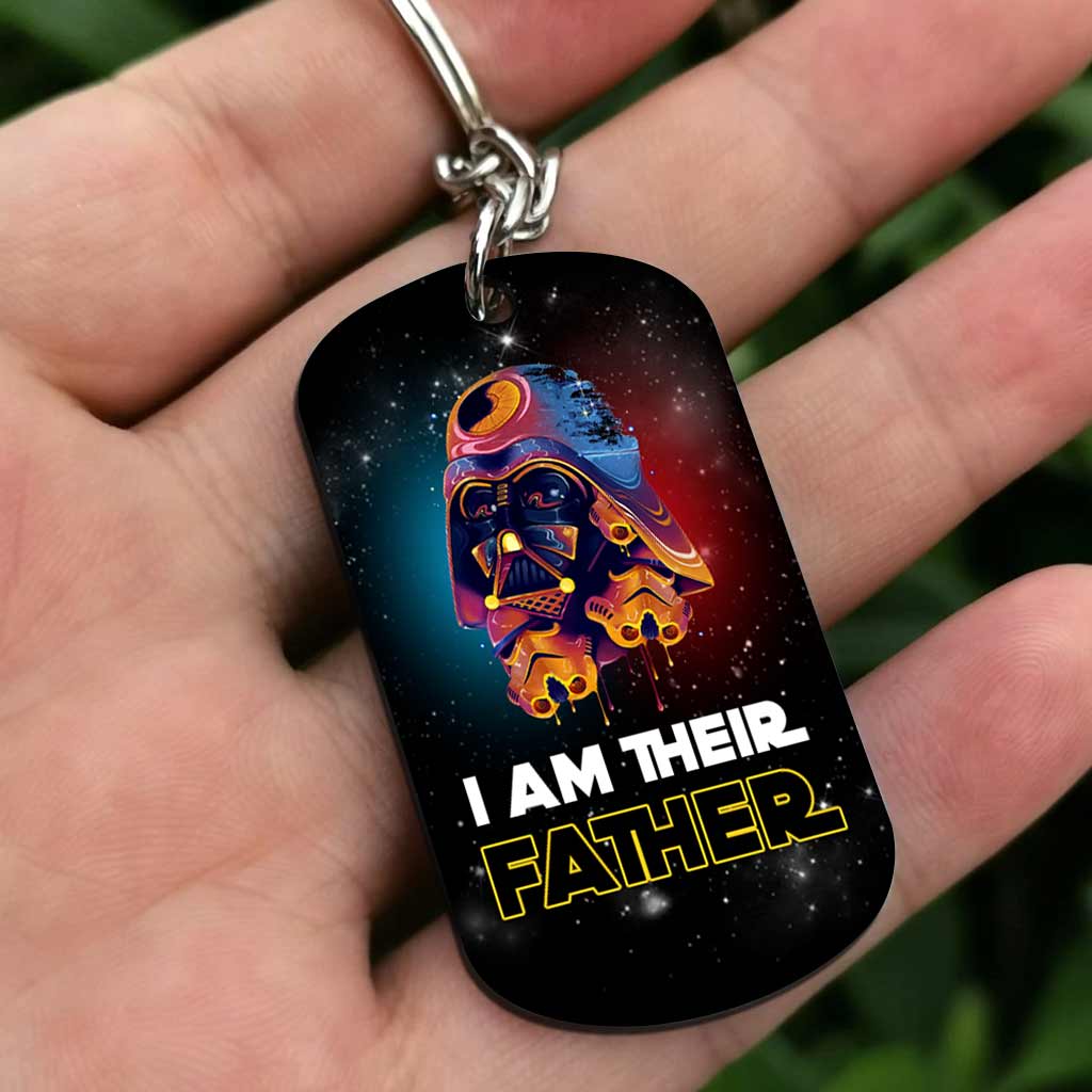 I Am Their Father - Personalized Father's Day The Force Stainless Steel Keychain