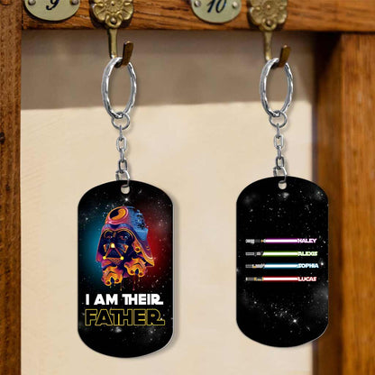 I Am Their Father - Personalized Father's Day The Force Stainless Steel Keychain