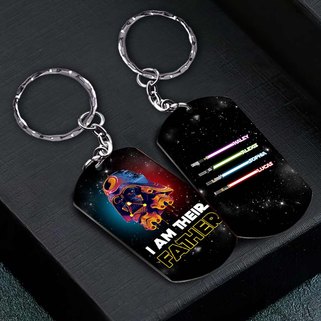 I Am Their Father - Personalized Father's Day The Force Stainless Steel Keychain