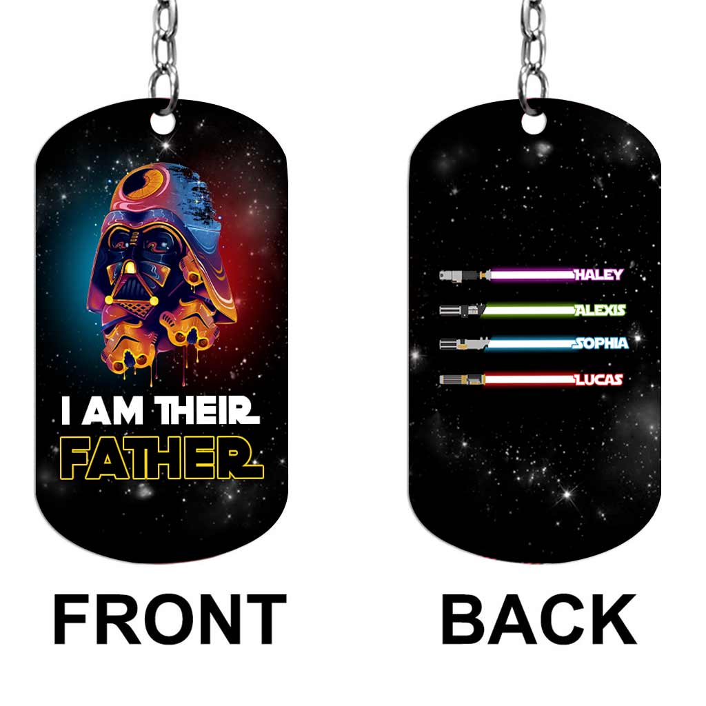 I Am Their Father - Personalized Father's Day The Force Stainless Steel Keychain