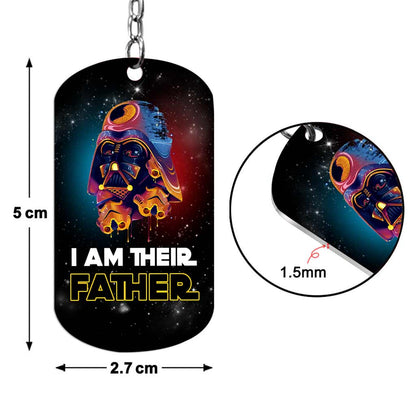 I Am Their Father - Personalized Father's Day The Force Stainless Steel Keychain