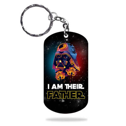 I Am Their Father - Personalized Father's Day The Force Stainless Steel Keychain