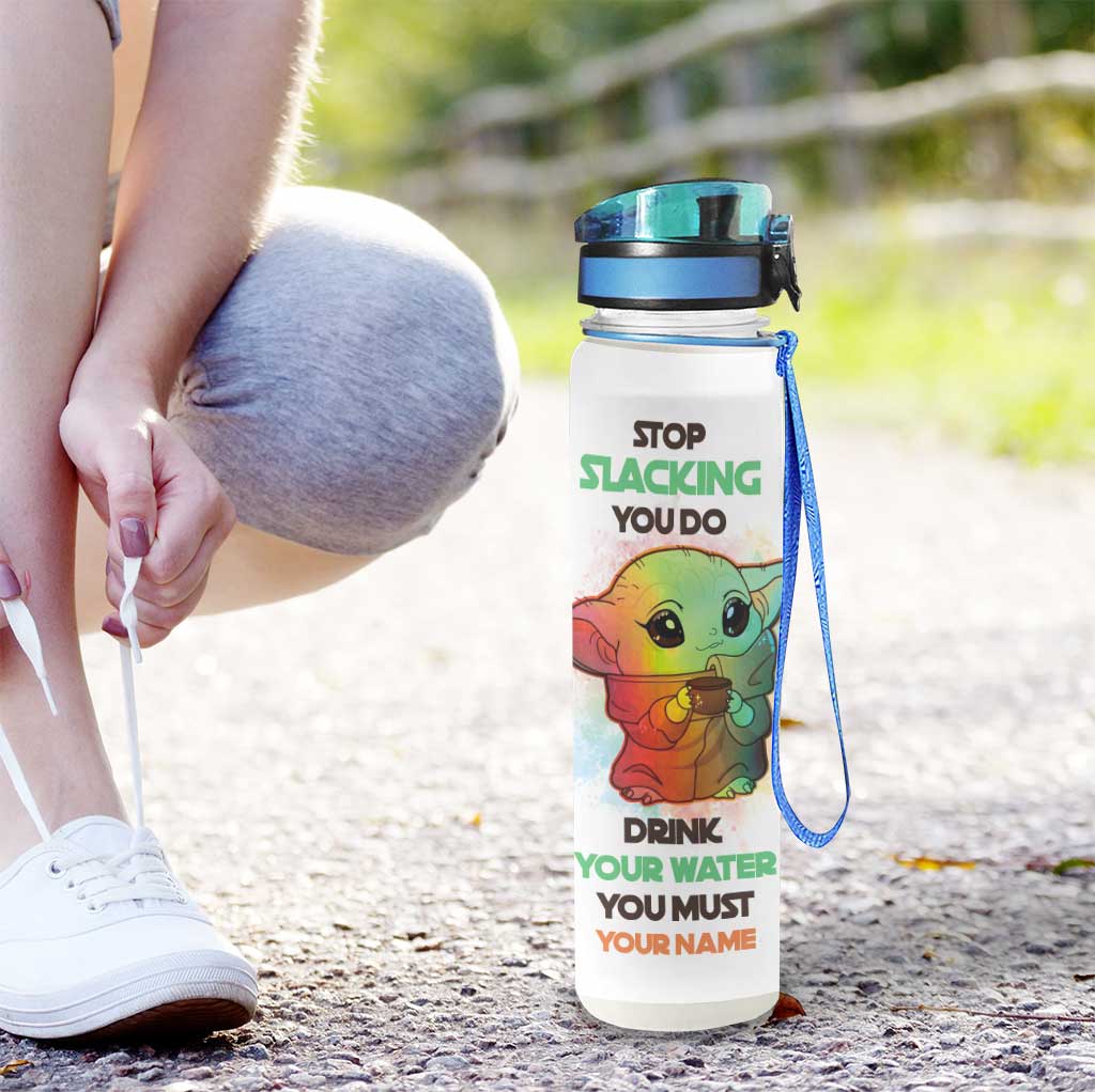 Drink Your Water You Must - Personalized The Force Water Tracker Bottle