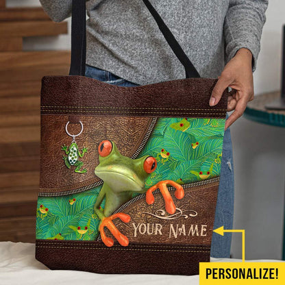 Love Frogs Personalized  Tote Bag