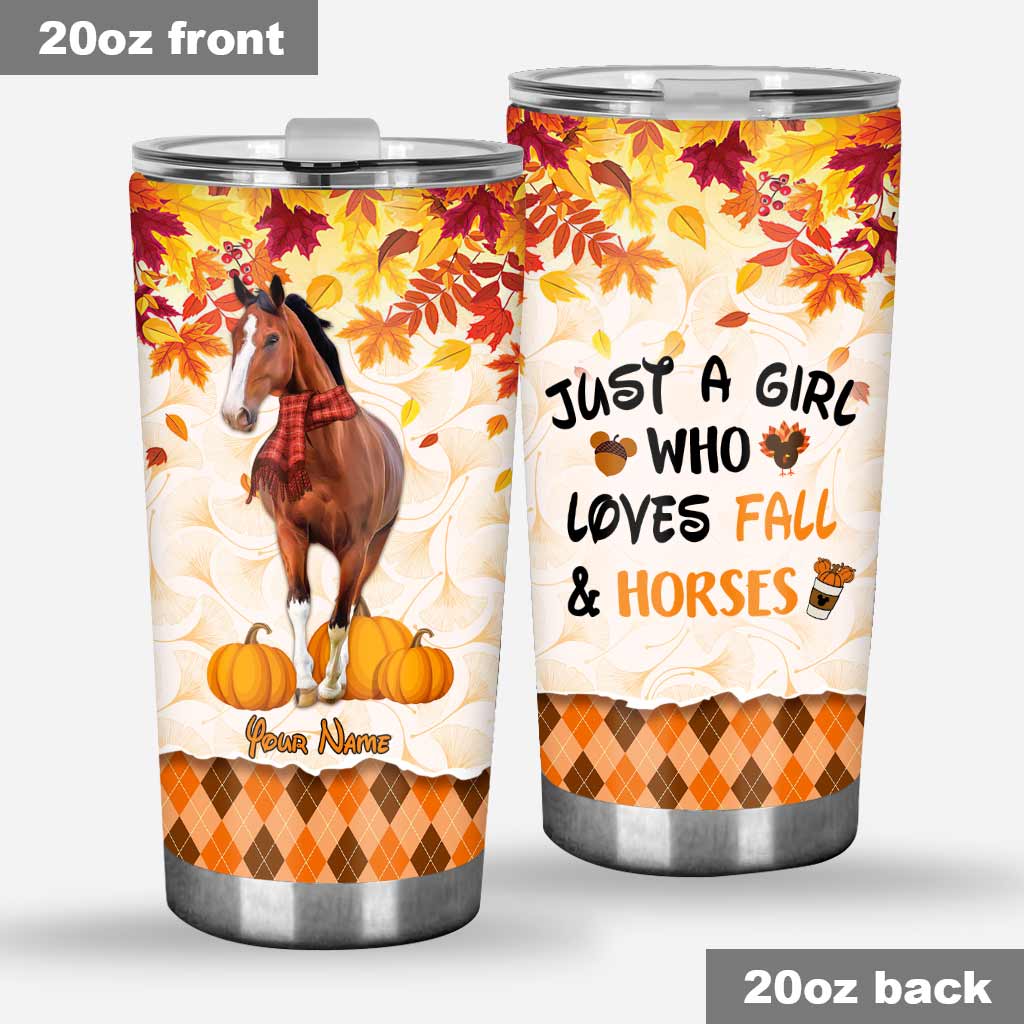 Just A Girl Who Loves Horses - Personalized Tumbler