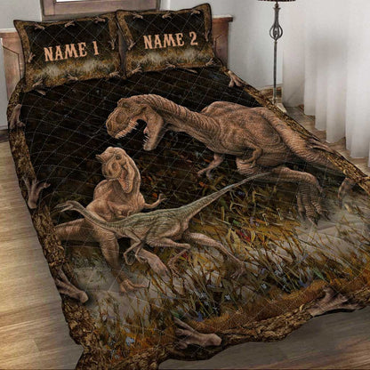 Dinosaurs Wild Life - Personalized Dinosaur Quilt Set