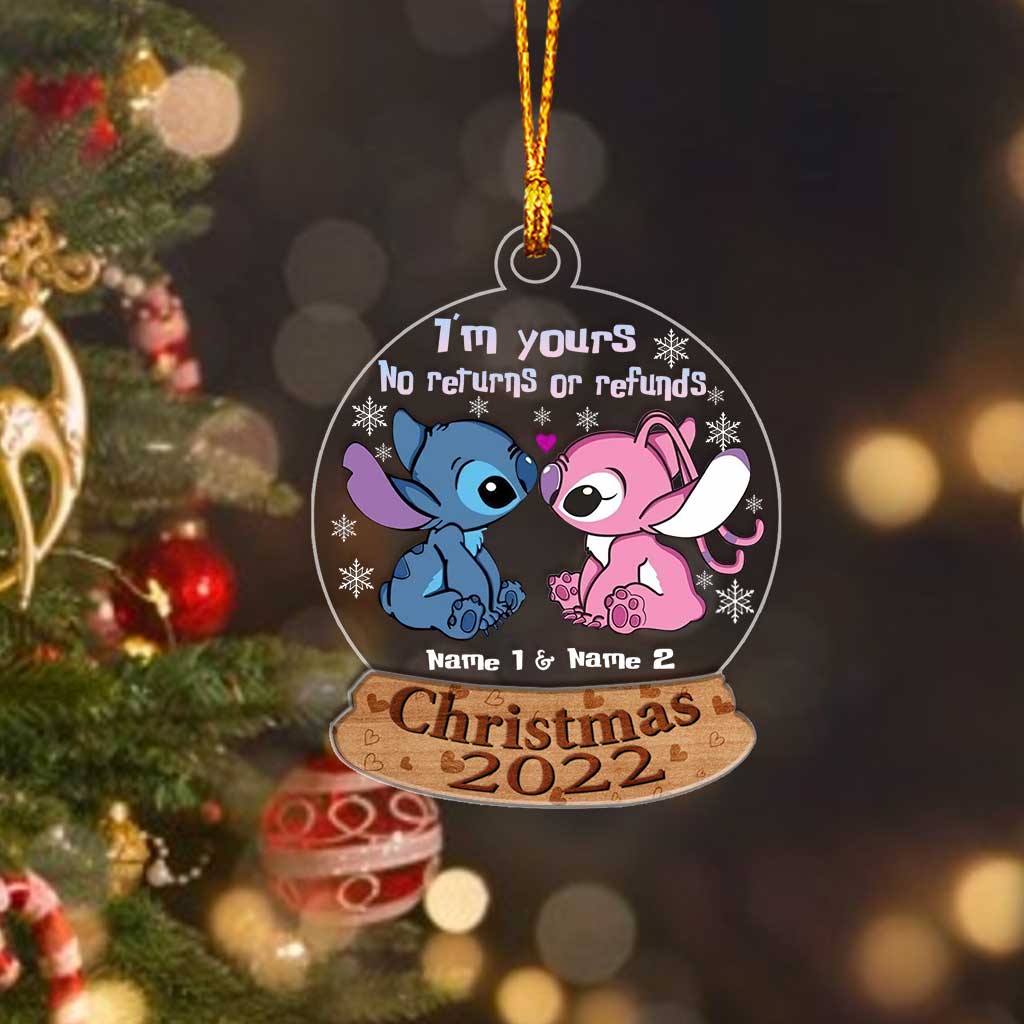 I'm Yours No Returns Or Refunds - Personalized Christmas Ohana Layers Mix Ornament