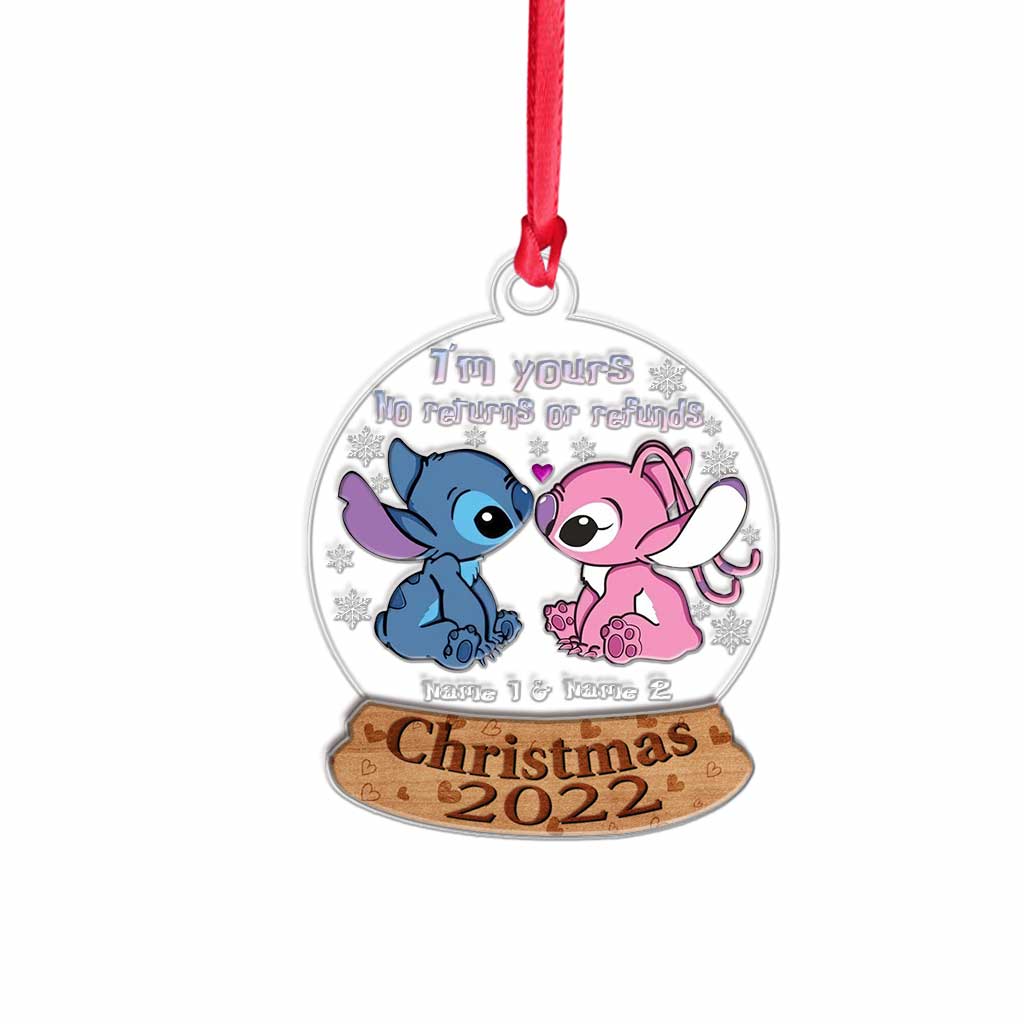 I'm Yours No Returns Or Refunds - Personalized Christmas Ohana Layers Mix Ornament