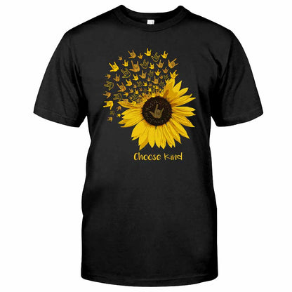 Choose Kind Sunflower - ASL T-shirt and Hoodie 112021