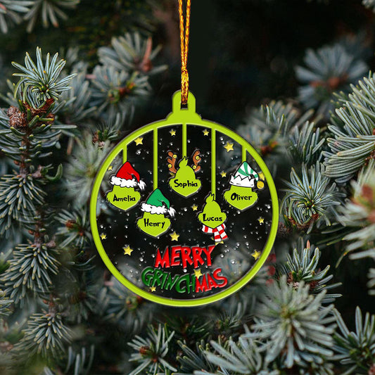 Merry Grinchmas - Personalized Christmas Stole Layers Mix Ornament