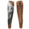 Love Horses - Personalized Horse Hoodie and Sweatpants With Leather Pattern Print