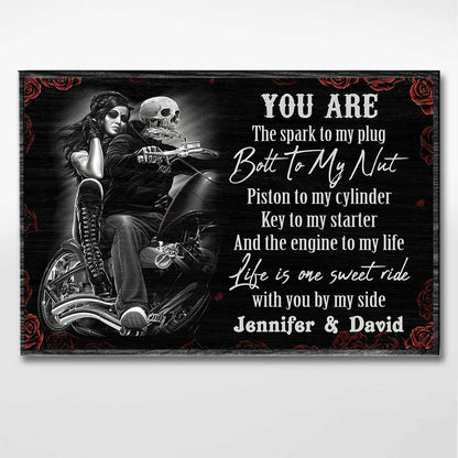 You Are The Spark To My Plug Motorcycle Couple - Personalized Biker Poster