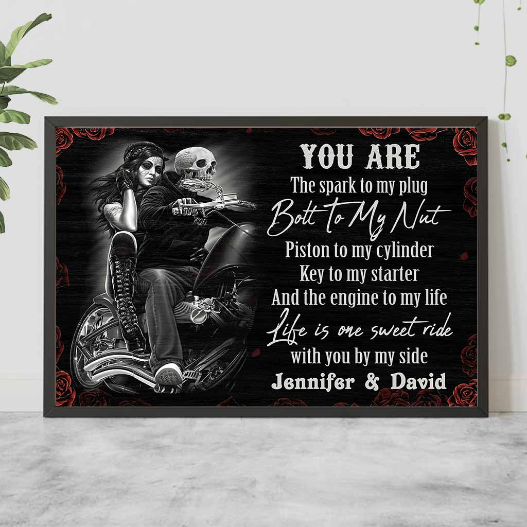 You Are The Spark To My Plug Motorcycle Couple - Personalized Biker Poster