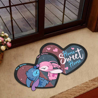 Home Sweet Home - Personalized Couple Ohana Shaped Doormat