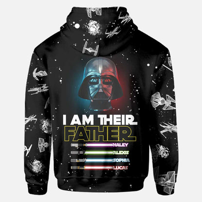 I Am Their Father - Personalized Father's Day The Force All Over T-shirt and Hoodie