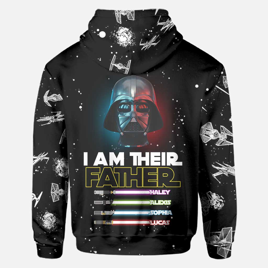 I Am Their Father - Personalized Father's Day The Force All Over T-shirt and Hoodie