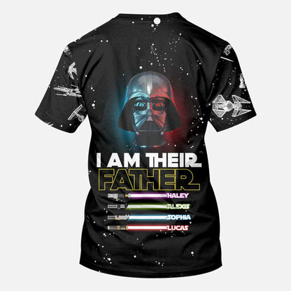 I Am Their Father - Personalized Father's Day The Force All Over T-shirt and Hoodie