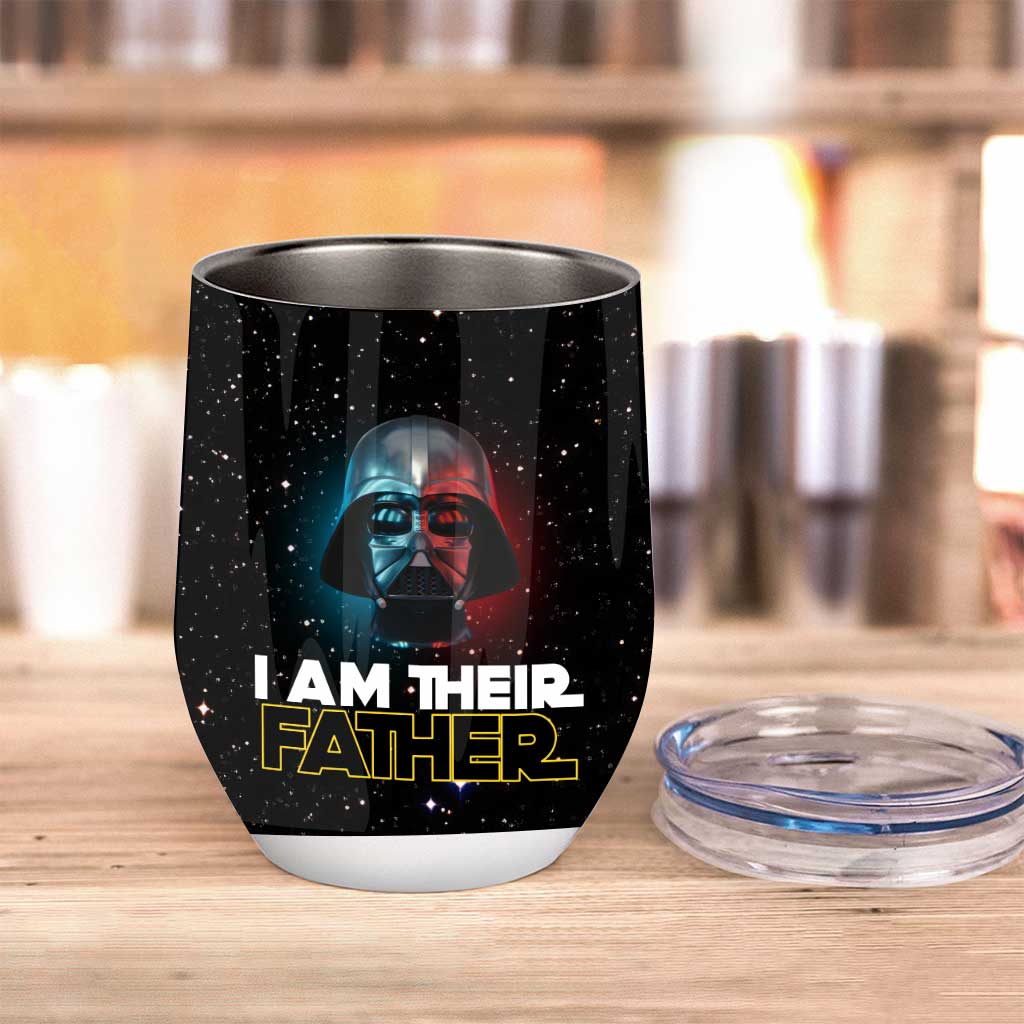 I Am Their Father - Personalized Father's Day The Force Wine Tumbler