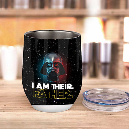 I Am Their Father - Personalized Father's Day The Force Wine Tumbler