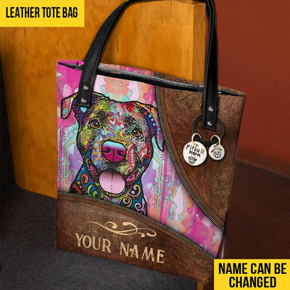 Dog Mom - Pitbull Personalized  Tote Bag