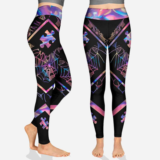 Halloween Vibes Accept Understand Love - Autism Awareness Leggings