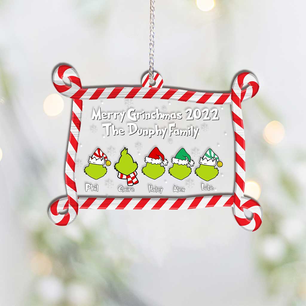 Merry Grinchmas 2022 - Personalized Christmas Family Layers Mix Ornament