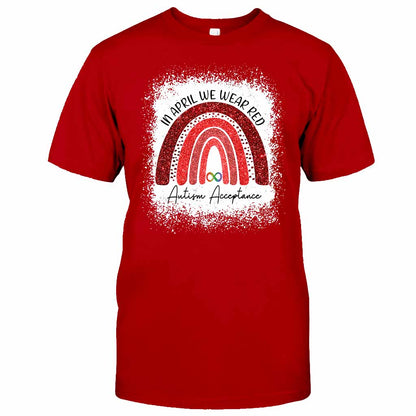 In April We Wear Red - Autism Awareness T-shirt and Hoodie 1121