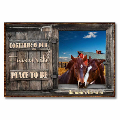 Together Is Our Favourite Place - Personalized Horse Poster