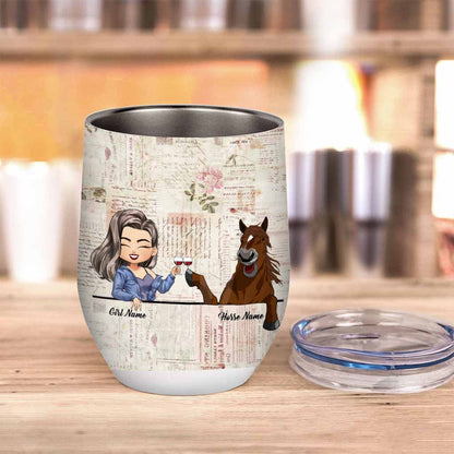 Horses Keep Me Stable - Personalized Wine Tumbler