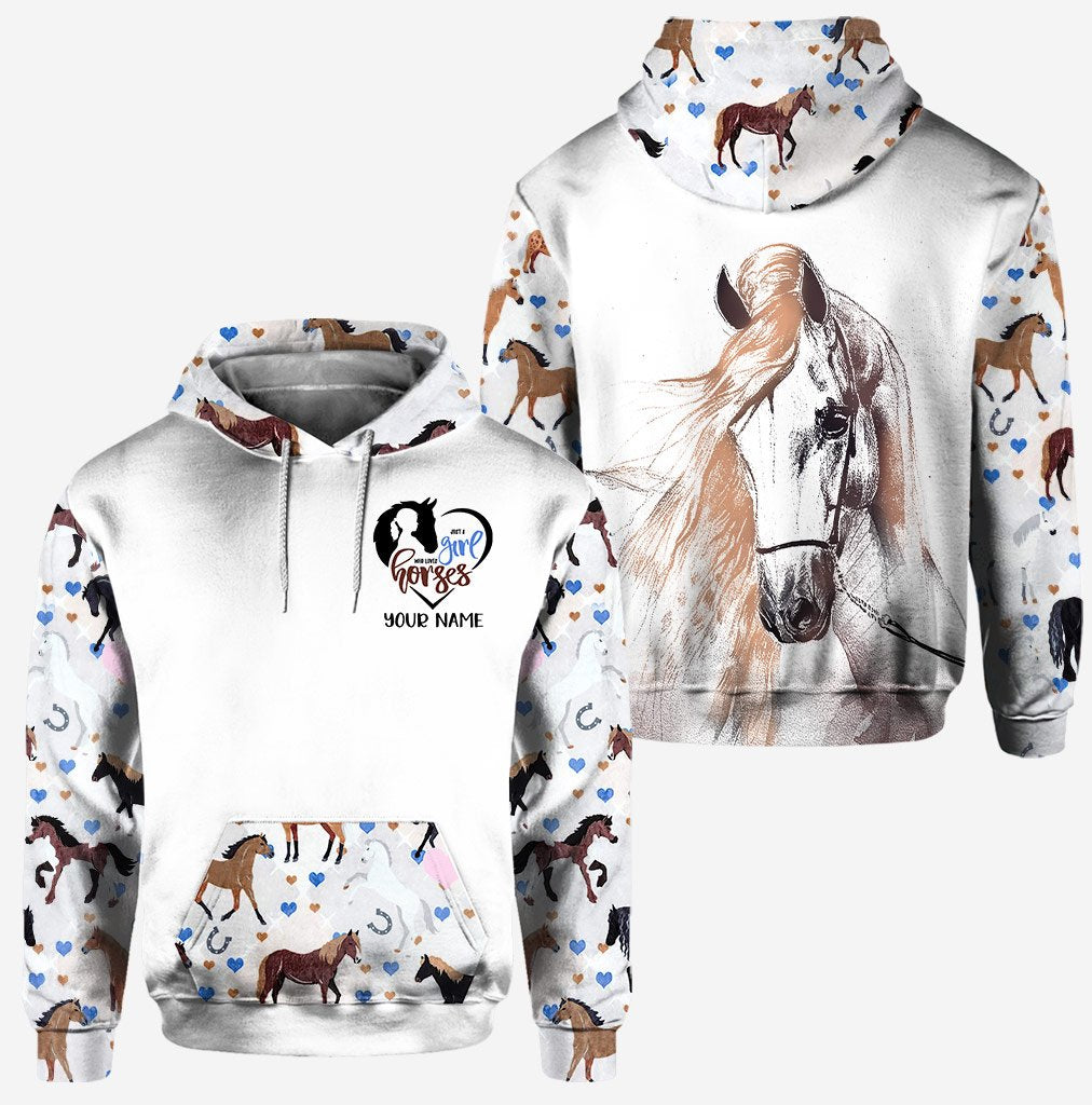 Just A Girl Who Loves Horses - Personalized Hoodie And Leggings