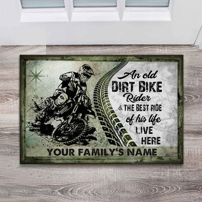 An Old Dirt Bike Rider - Personalized Doormat