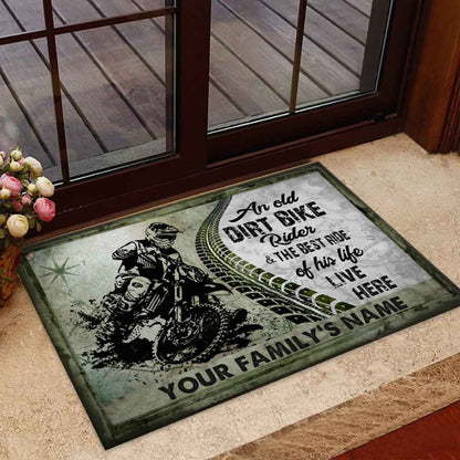 An Old Dirt Bike Rider - Personalized Doormat