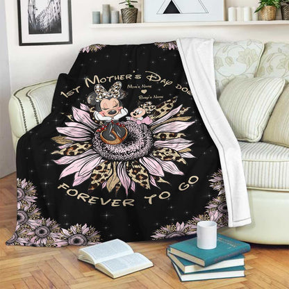 1st Mother's Day Down Forever To Go - Personalized Mother's Day Blanket