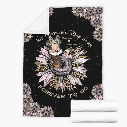 1st Mother's Day Down Forever To Go - Personalized Mother's Day Blanket